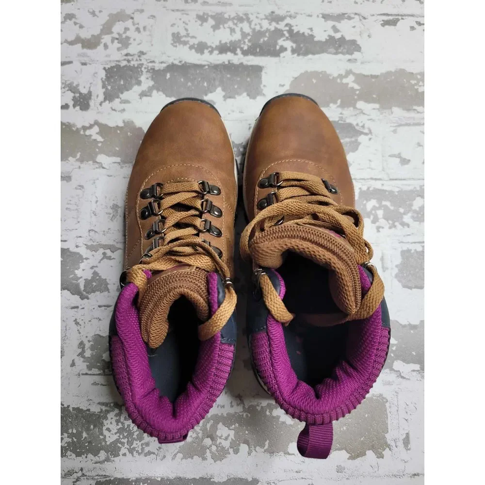 Reebok Tan and‎ Purple Hiking Boots Women's 6-6.5